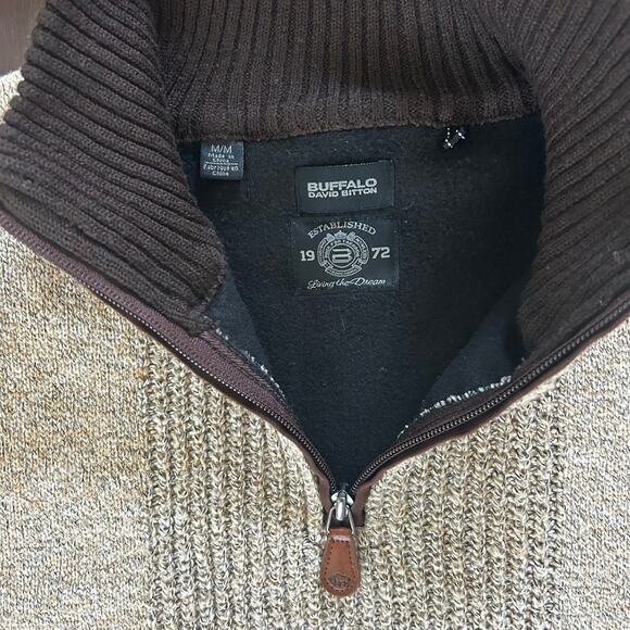 Buffalo David Bitton Brown hue knit sweater Men's sz M Academia Utility - Picture 3 of 7